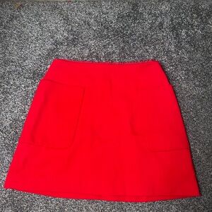 Express Red A-Line Pocket Skirt Mod 60s